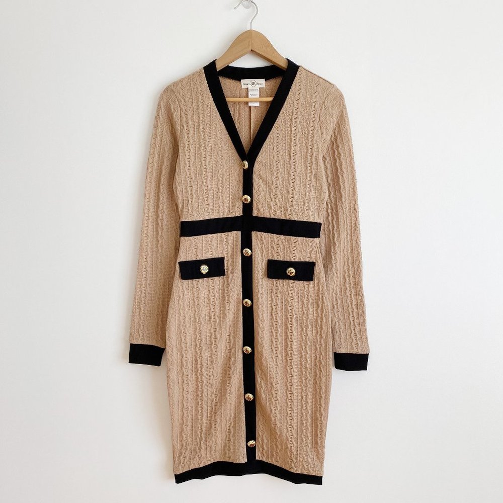 Sloane Rouge NWOT Women's Long Sleeve Bodycon Sweater Dress, Tan, Size Medium